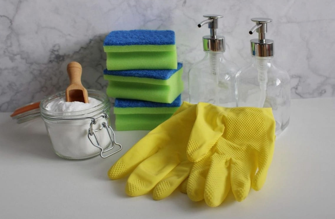 Apartment laundry with washing machine surround